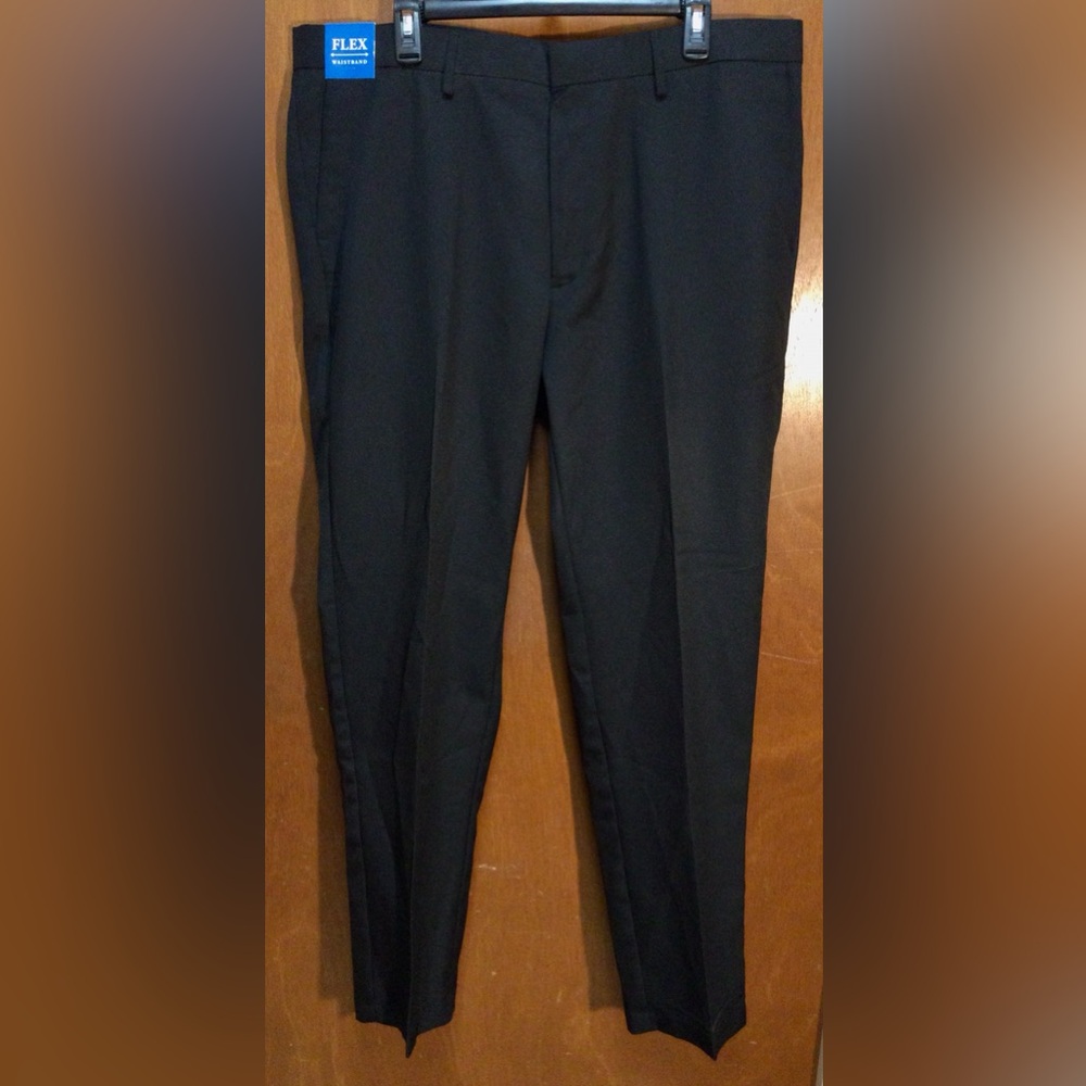 Haggar All Day Comfort Dress Pants Size 40x32 Black Slim Straight Fit Stretch